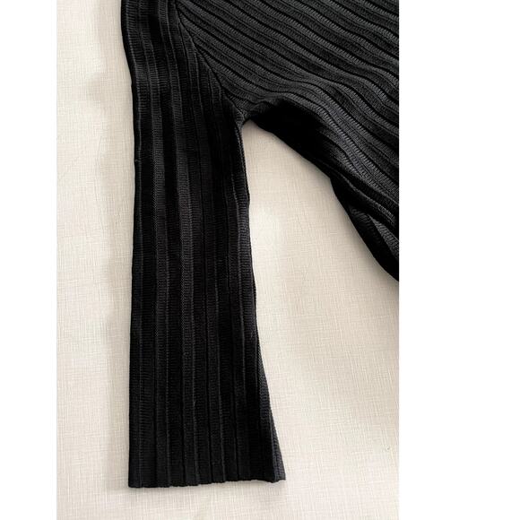 Pomander Place Sz S Adi Sweater Dress Black Fit & Flare Stretch Edgy Minimalist - Picture 8 of 14